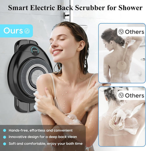 Hands-Free Wall-Mounted Back Scrubber for Shower